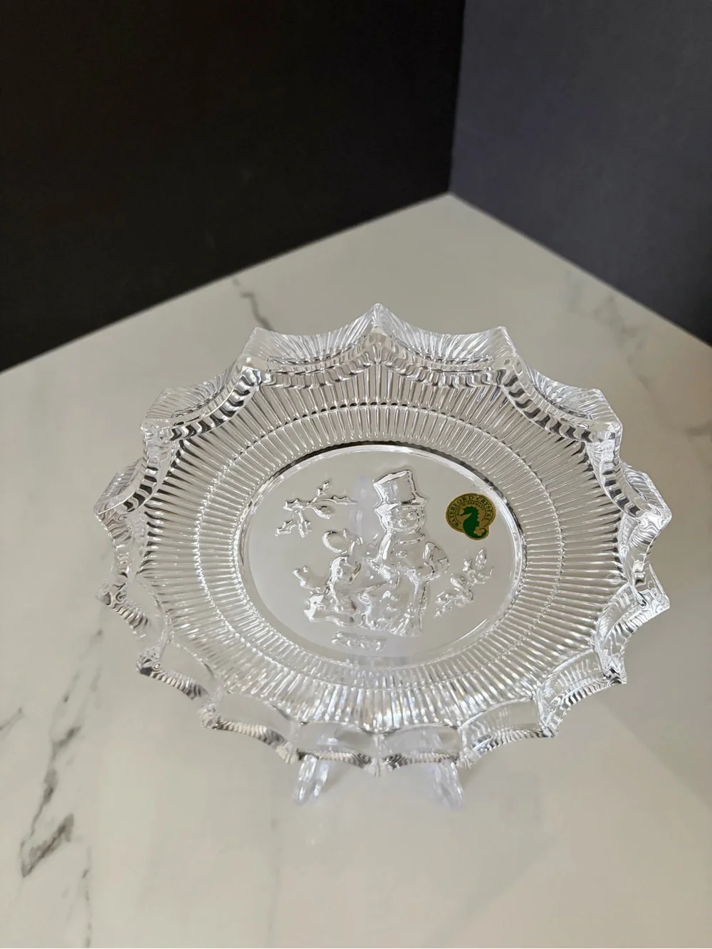 Jolly Snowman 2007 Christmas Plate by Waterford Crystal